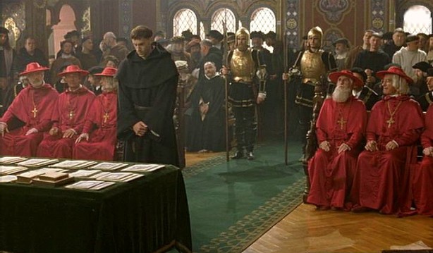 Martin Luther at the Diet of Worms (scene from the 2003 movie 