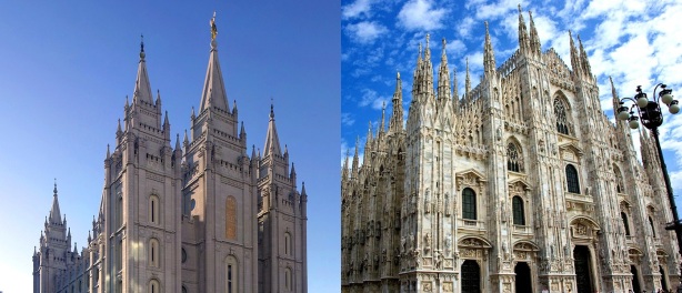 SLC Temple and Milan Cathedral