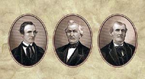 The "three witnesses" to the Book of Mormon: Oliver Cowdrey, David Whitmer, and Martin Harris