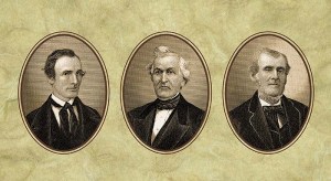 The "three witnesses" to the Book of Mormon: Oliver Cowdrey, David Whitmer, and Martin Harris