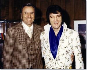 Faith healer Oral Roberts and Elvis Presley circa 1974. You can't get more "70's" than this! 