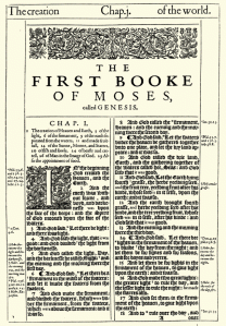 Genesis 1 in a 1611 KJV Bible. (click to zoom) 
